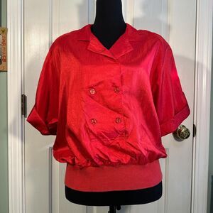 Vintage 1980's Kathy Comelli for Shapely Women's Red Blouse
